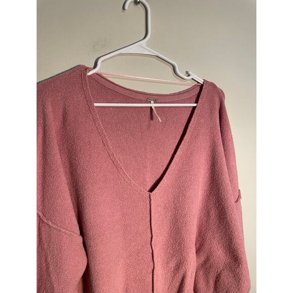 Free People Take Me Places Pink Pullover Sweater Size Medium - Picture 4 of 10